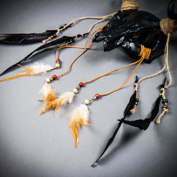 Antelope Devil Deer Horn Skull Ghost Masquerade Mask - Black - Picture 8 of 8